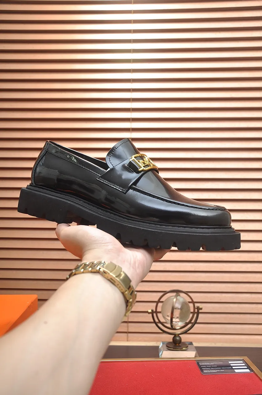 Men's men's shoes 💰720💶【[Hermes HERMES】】(High-end Niuli) New 🍀 HERMES - top version of classic casual leather shoes! Made of imported original cowhide, the inner top layer is comfortable cowhide lining! Original wear-resistant rubber foam outsole! High quality products! Code number 38-45 (45 customized)